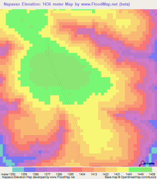 Napasso,Angola Elevation Map