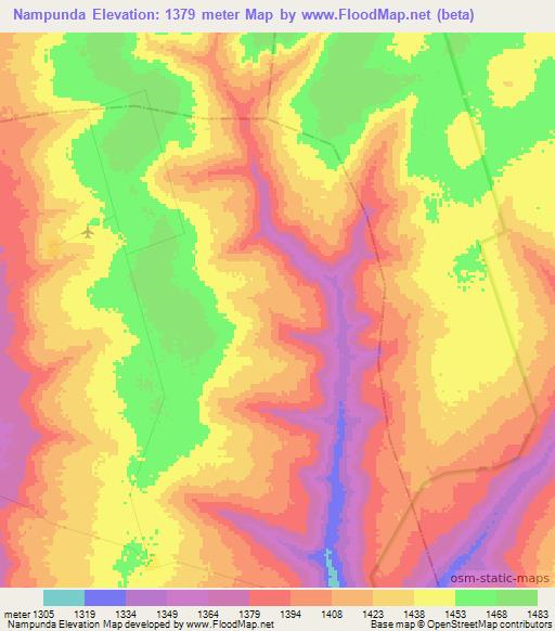 Nampunda,Angola Elevation Map
