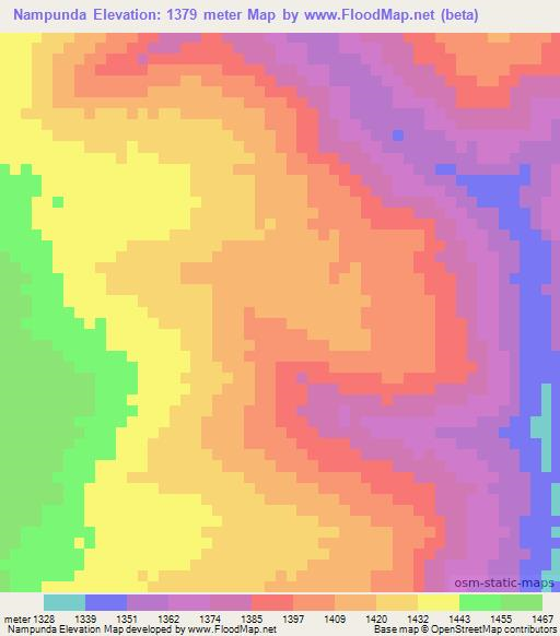 Nampunda,Angola Elevation Map