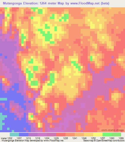 Mutangonga,Angola Elevation Map