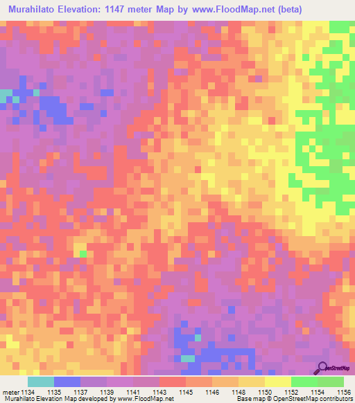 Murahilato,Angola Elevation Map