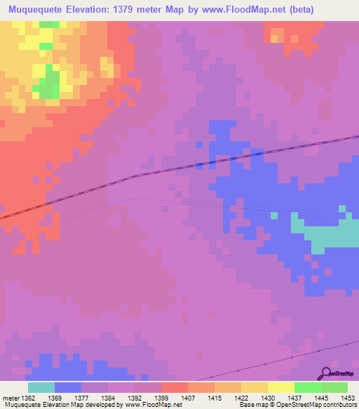 Muquequete,Angola Elevation Map