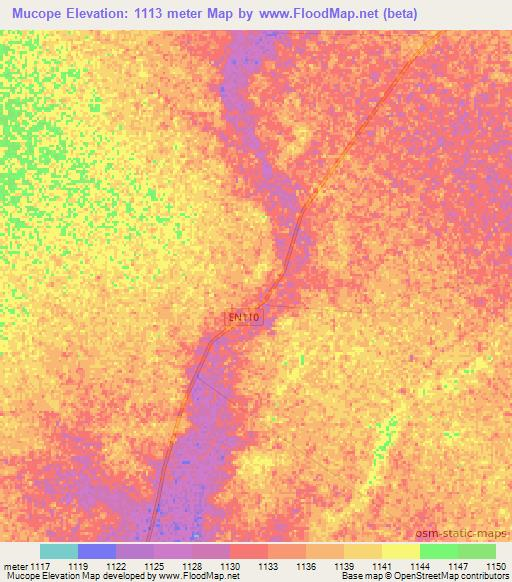 Mucope,Angola Elevation Map