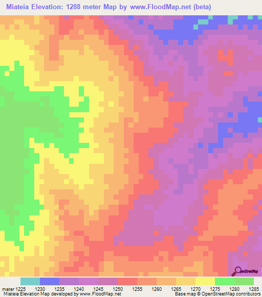 Miateia,Angola Elevation Map