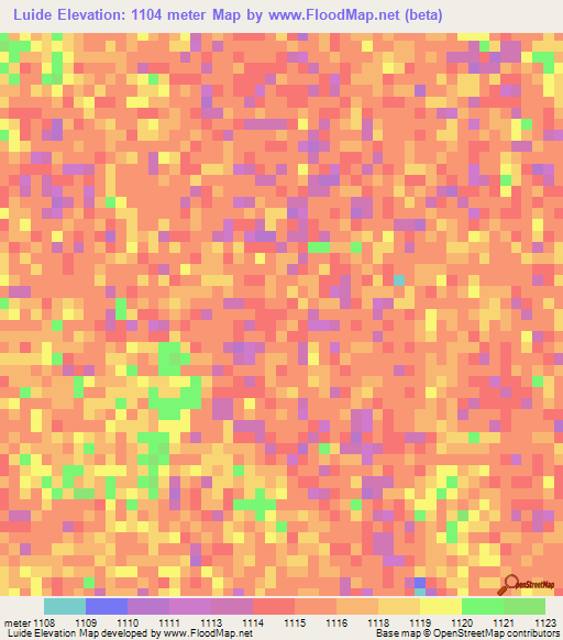 Luide,Angola Elevation Map