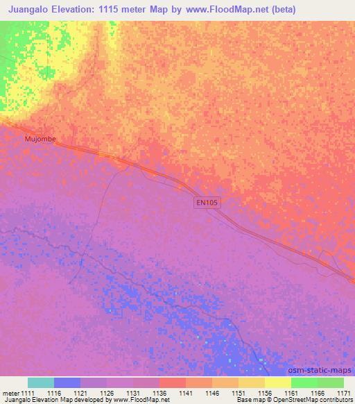 Juangalo,Angola Elevation Map