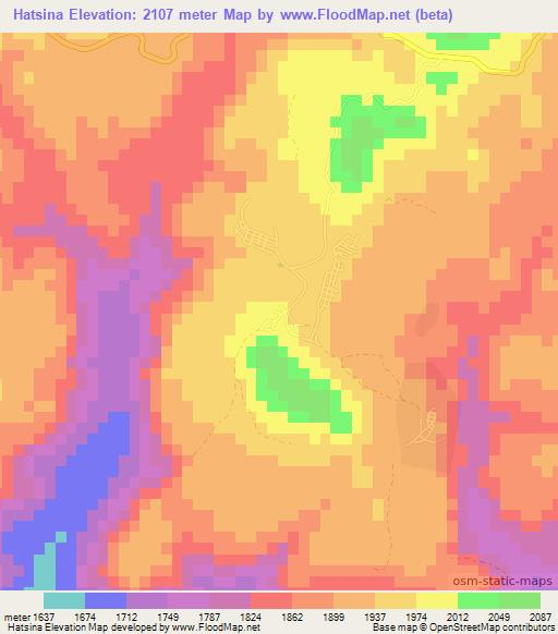Hatsina,Eritrea Elevation Map