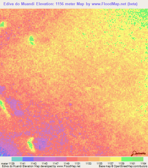 Ediva do Muandi,Angola Elevation Map