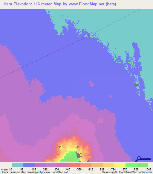 Hara,Ethiopia Elevation Map
