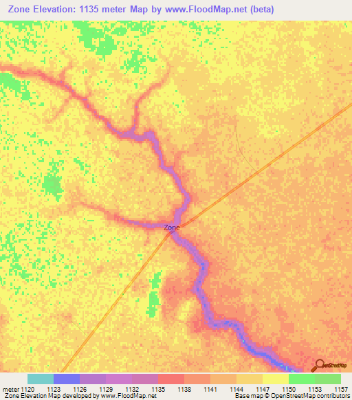 Zone,Namibia Elevation Map