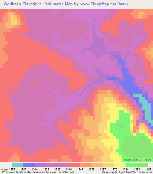 Wolfbeen,Namibia Elevation Map