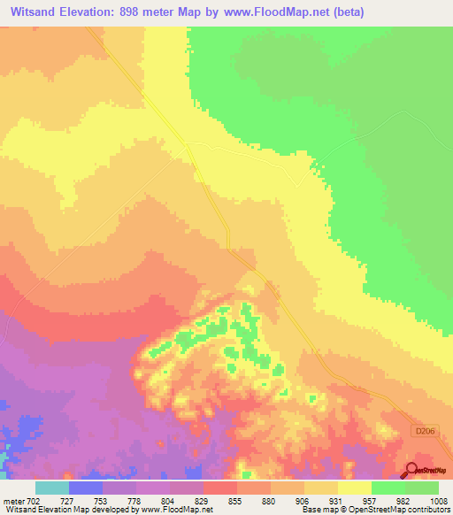Witsand,Namibia Elevation Map
