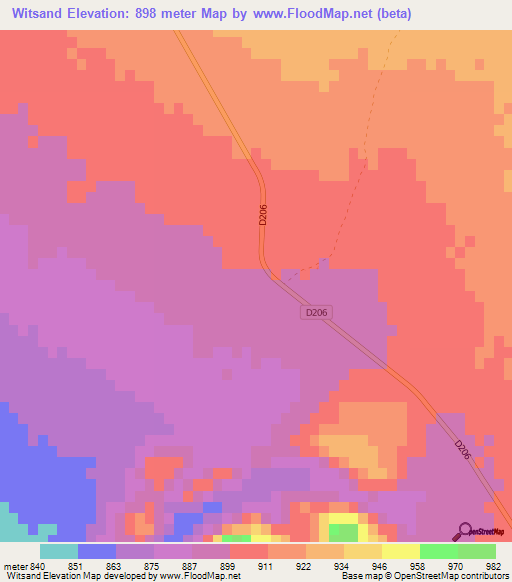 Witsand,Namibia Elevation Map
