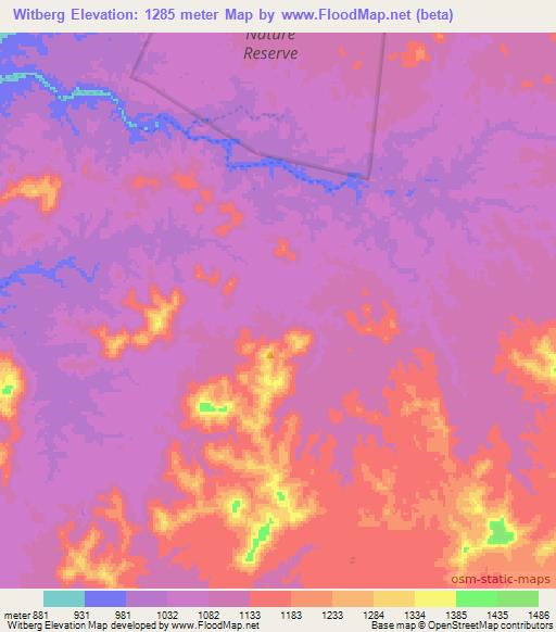 Witberg,Namibia Elevation Map