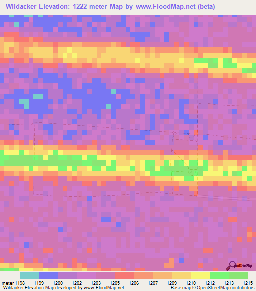 Wildacker,Namibia Elevation Map
