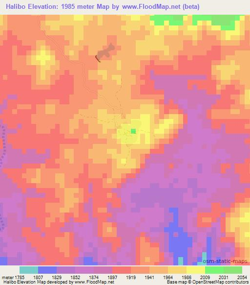 Halibo,Eritrea Elevation Map
