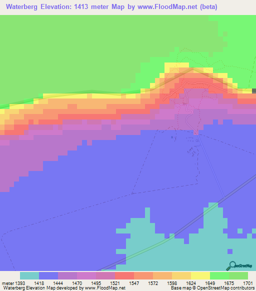 Waterberg,Namibia Elevation Map