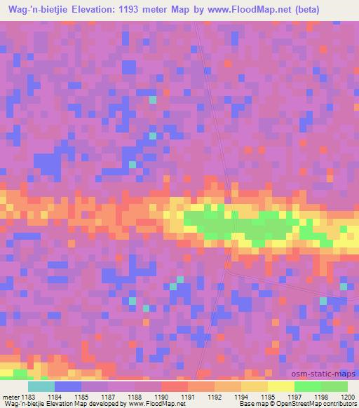 Wag-'n-bietjie,Namibia Elevation Map