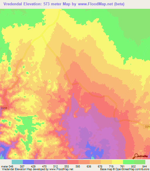 Vredendal,Namibia Elevation Map