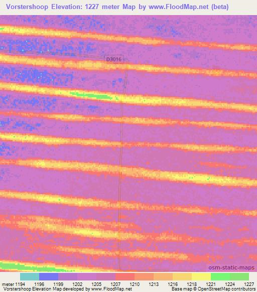 Vorstershoop,Namibia Elevation Map