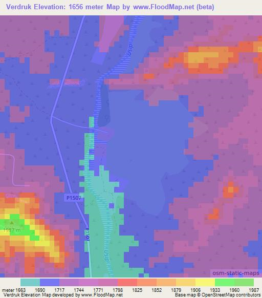 Verdruk,Namibia Elevation Map