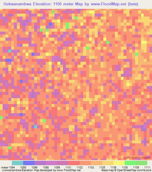 Uukwanambwa,Namibia Elevation Map