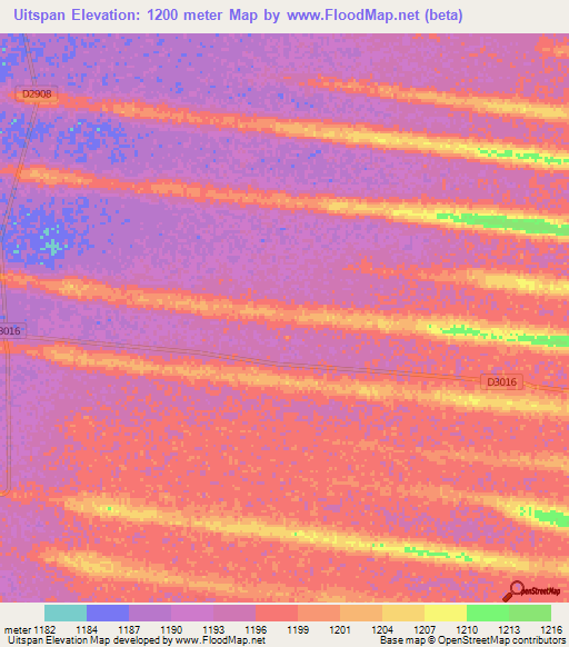 Uitspan,Namibia Elevation Map