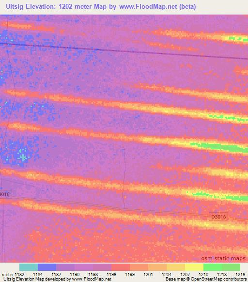 Uitsig,Namibia Elevation Map