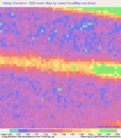 Uitsig,Namibia Elevation Map