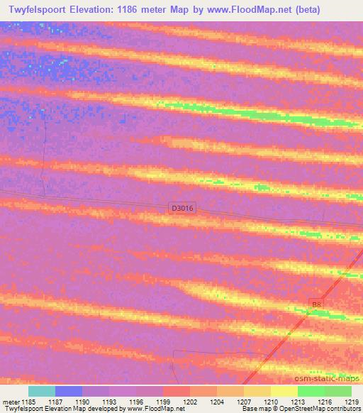 Twyfelspoort,Namibia Elevation Map