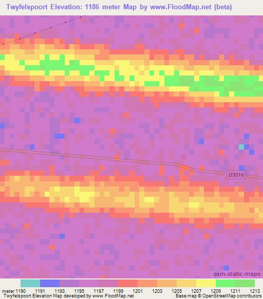 Twyfelspoort,Namibia Elevation Map
