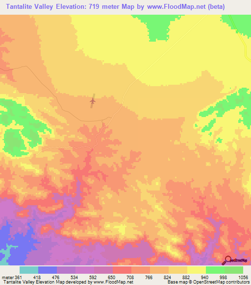 Tantalite Valley,Namibia Elevation Map