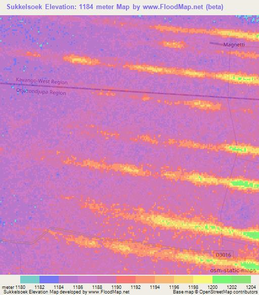 Sukkelsoek,Namibia Elevation Map