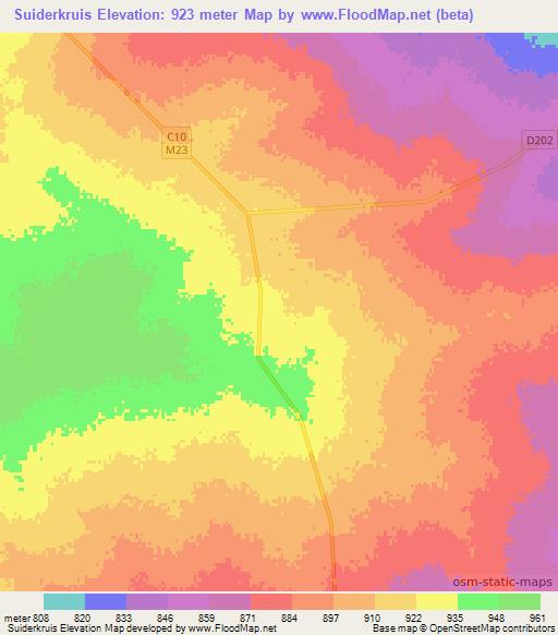Suiderkruis,Namibia Elevation Map