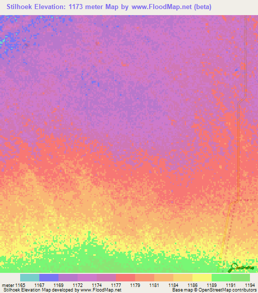 Stilhoek,Namibia Elevation Map