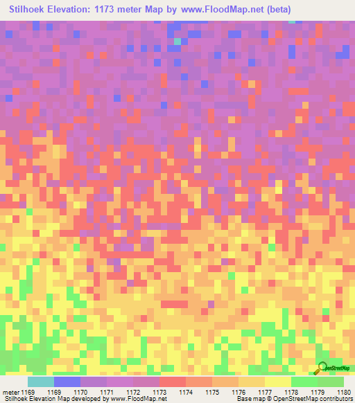 Stilhoek,Namibia Elevation Map