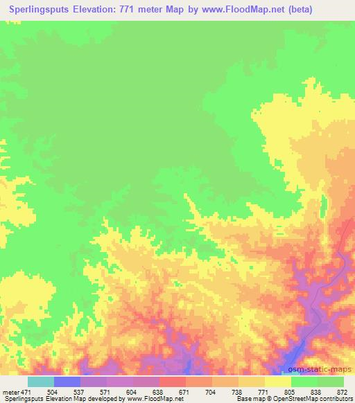 Sperlingsputs,Namibia Elevation Map
