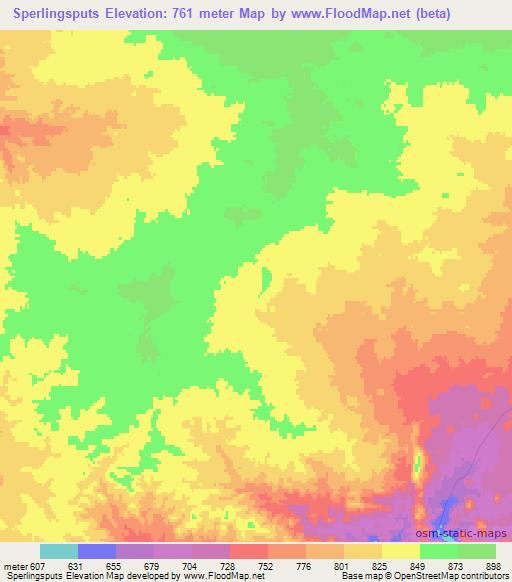 Sperlingsputs,Namibia Elevation Map