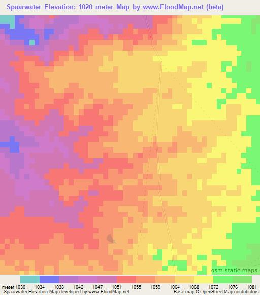 Spaarwater,Namibia Elevation Map