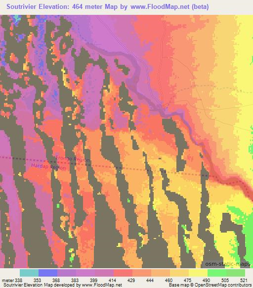 Soutrivier,Namibia Elevation Map