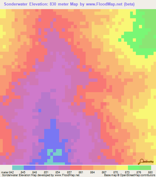 Sonderwater,Namibia Elevation Map