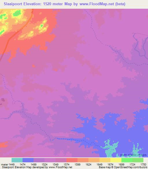Slaaipoort,Namibia Elevation Map