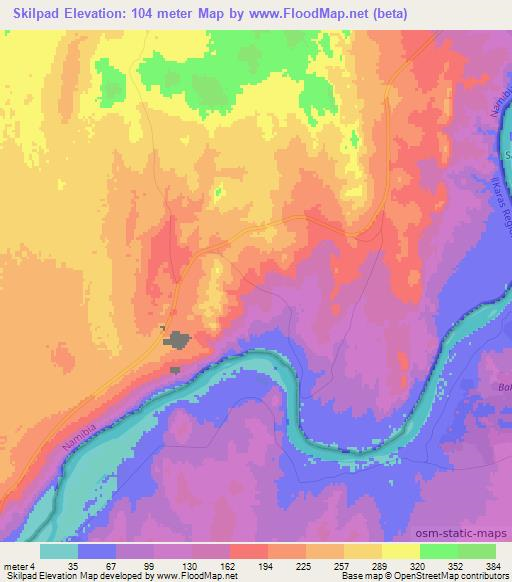 Skilpad,Namibia Elevation Map