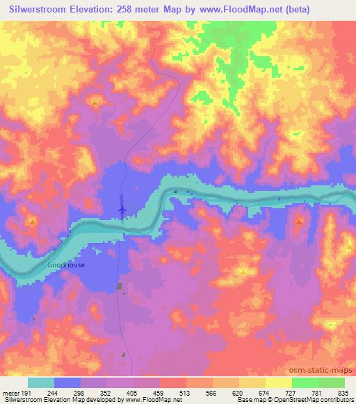 Silwerstroom,Namibia Elevation Map