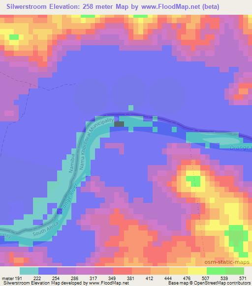 Silwerstroom,Namibia Elevation Map