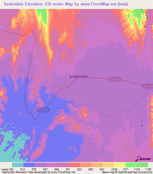 Sesfontein,Namibia Elevation Map