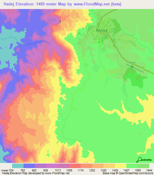 Hadej,Ethiopia Elevation Map