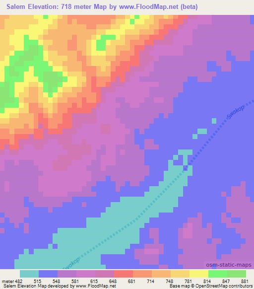 Salem,Namibia Elevation Map