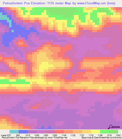 Petrusfontein Pos,Namibia Elevation Map