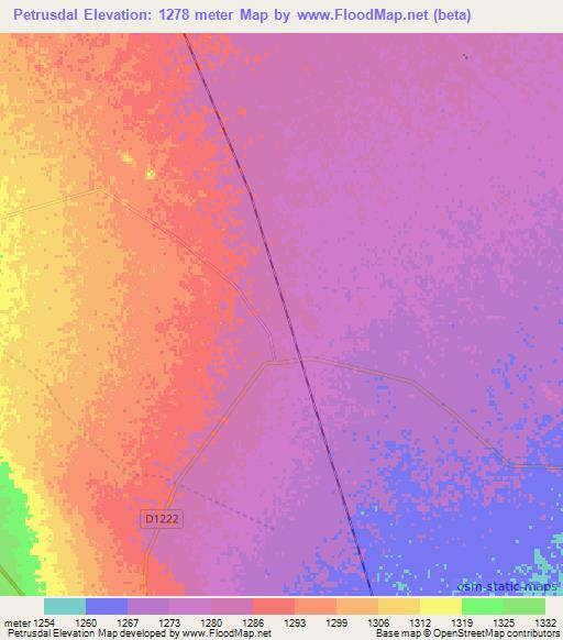 Petrusdal,Namibia Elevation Map